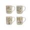 Hello Honey® Cream Flower Design Modern Stoneware Mug Set